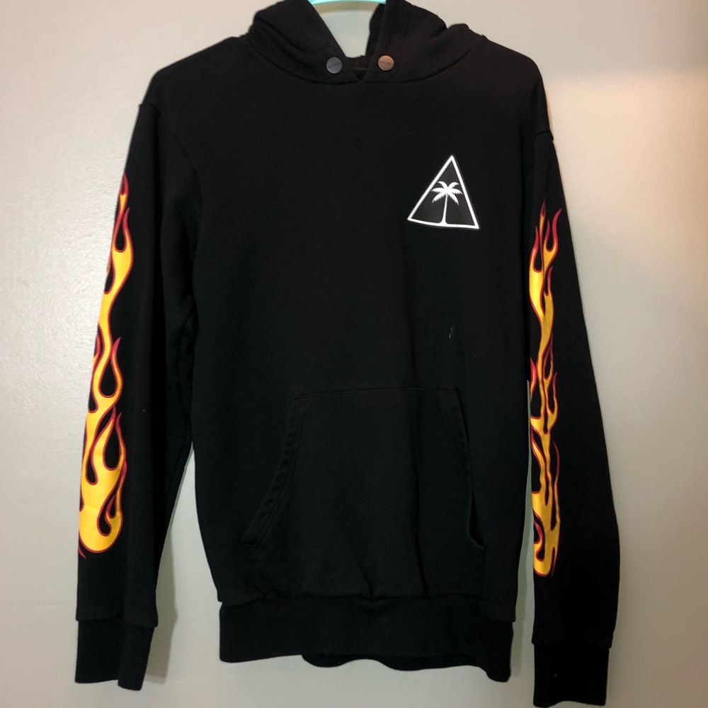 PALM ANGELS flame palm tree hoodie